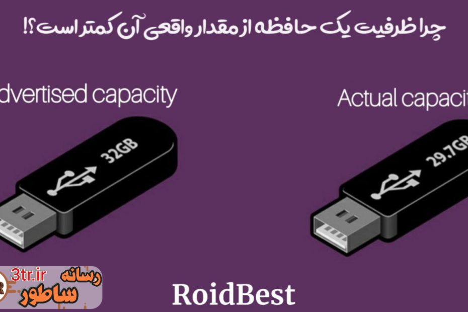 چرا ظرفیت یه حافظه از مقدار واقعیش کمتره؟!