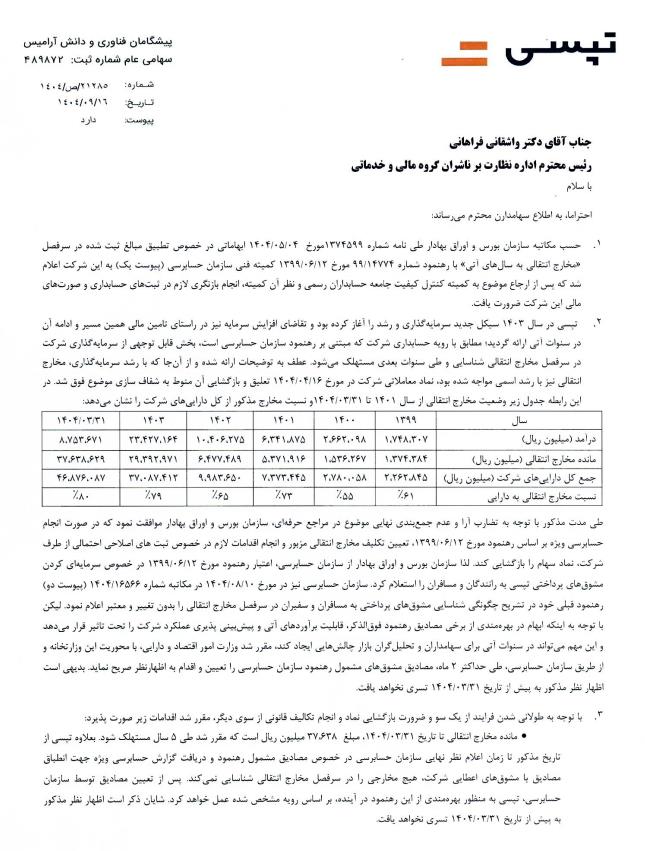شفاف‌سازی تپسی برای بازگشایی نماد در بورس
